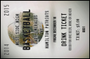 A contemporary Basketball Schedule Drink Ticket with 12 text fields