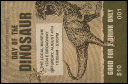 A brown toned Dinosaur Illustrated Drink Ticket