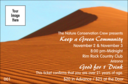 A drink ticket with an expansive picture of a desert in the background.