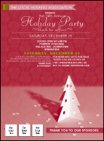 Paper Christmas Tree Red Logo Flyer with 3 logo uploads and whimsical design.