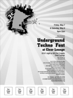 Twin Cities Flyer printed in black and white, featuring a Twin Cities sign.