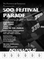 Indianapolis Flyer printed in black and white with space for six custom images.