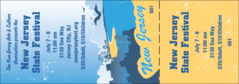 New Jersey General Admission Ticket in blue and gold