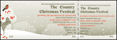 A Winter Bird Reserved Event Ticket with a snowy countryside scene