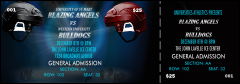 A black, blue and red Hockey Faceoff Reserved Event Ticket