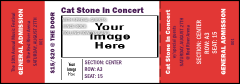 Big Logo Red Reserved Event Ticket with a detachable stub
