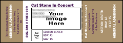 Big Logo Tan Reserved Event Ticket with room for one image