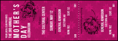 A pink and white Stylish Rose Reserved Event Ticket