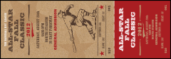 A red and tan All Star Retro Baseball Reserved Event Ticket