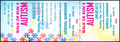 A pastel Autism Awareness Reserved Event Ticket