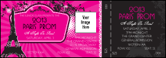 Paris Pink and Black Reserved Event Ticket with one image upload