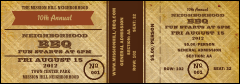 BBQ Vintage Reserved Event Ticket with individual seat numbers