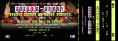 A fun Roller Derby Legs Reserved Event Ticket with bright colors