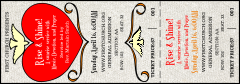 A multi-colored Big Heart White Reserved Event Ticket