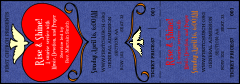 Big Heart Purple Reserved Event Ticket with room for seat numbers