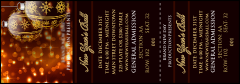 A gold and black Golden Ornament Reserved Event Ticket