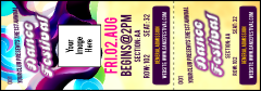 Disco Dance Festival Reserved Event Ticket with room for a custom image