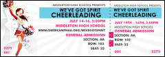 An exciting Cheerleading Spirit Reserved Event Ticket