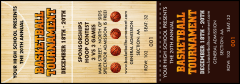 Basketball Court Reserved Event Ticket with a detachable stub