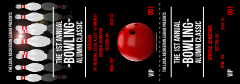 A black, white and red Bowling Classic Reserved Event Ticket
