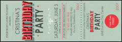 Birthday Party Green Event Ticket