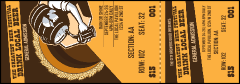 A brown and gold Beer Festival Artisan Reserved Event Ticket