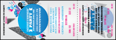 A pink and blue Birthday Party Geometric Reserved Event Ticket