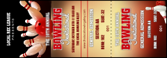 A high resolution Bowling League Reserved Event Ticket