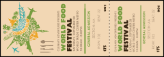 Food Festival Reserved Event Ticket in neutral colors