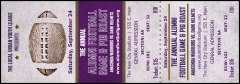 Football Purple Reserved Event Ticket with a detachable stub