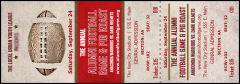 Football Red Reserved Event Ticket with a perforated stub
