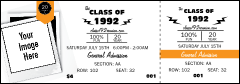 Class Reunion Mascot Orange Reserved Event Ticket with one image upload