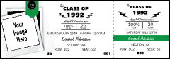 Class Reunion Mascot Green Reserved Event Ticket with room for one image