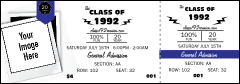 Class Reunion Mascot Blue Reserved Event Ticket with 1 image upload