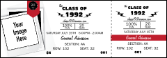 Class Reunion Mascot Red Reserved Event Ticket with one image upload