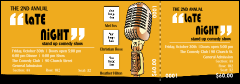 Comedy Retro Reserved Event Ticket with room for 3 pictures