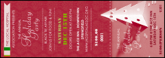 Paper Christmas Tree Red Event Ticket has 19 lines of customizable text.