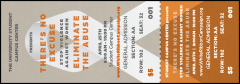 A White Ribbon Reserved Event Ticket with orange highlights