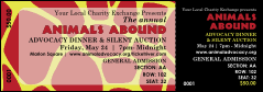 A red, yellow and black Animal Print Giraffe Reserved Event Ticket