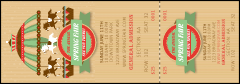 Merry Go Round Reserved Event Ticket with a perforated stub