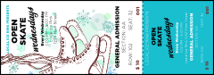 A blue and white Ice Skating Reserved Event Ticket