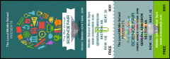 A blue and green Science Fair Reserved Event Ticket