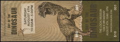 Dinosaur Illustrated Event Ticket in earth colors