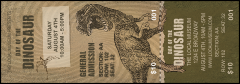 An earth-toned Dinosaur Illustrated Reserved Event Ticket