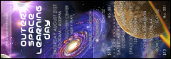 A multi-color Outer Space Reserved Event Ticket