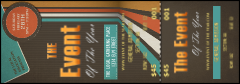 A brown, blue and orange All Purpose Retro Reserved Event Ticket