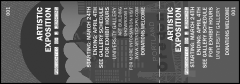Portland General Admission Ticket Printed in black and white featuring images of Portland, Oregon.