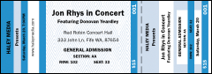 A blue, black and white Blue Landscape Reserved Event Ticket