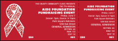 An intricately designed AIDS Fundraising Reserved Event Ticket