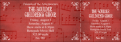 Full bleed general admission ticket for choir event
